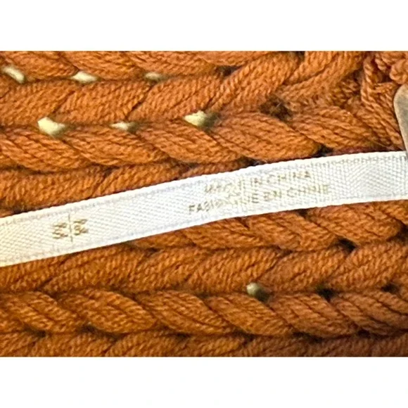 Free People Cowl Neck Chunky Knit Sweater Rust Orange Womens Sz M - Picture 8 of 8